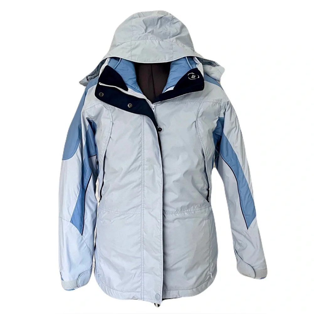 Columbia 4-in-1 Powder Blue Interchange Hooded Jacket, Size M